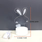 1pc Rabbit 3D Night Light, Love Rabbit Bedside Lamp, Acrylic LED Warm White Mini Table Lamp, Cartoon Night Light