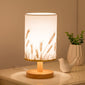 1pc Golden Wheat Ear Table Lamp, Nordic Style Creative Solid Wood Lamp Holder with Bedside Night Light Function
