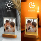 [Customised] 1pc Personalized Custom Photo LED Light Light Up Sign Acrylic Plaque Wooden Stand Night Light Table Lamp For Parents Boys Girls Birthday Anniversary Wedding Gift Customized Birthday Gift