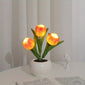 [LED Tulip Night Light] 1pc LED Simulation Tulip Night Light - USB Table Lamp Ornaments with Vase for Home Living Room Desktop Decor - Best Mother's Day Gift
