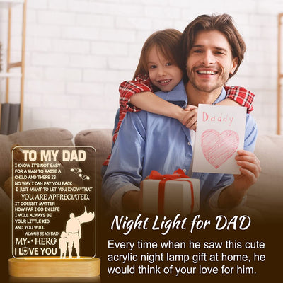 1pc Dad Birthday Gift, Father's Day Husband Gifts, 3D Night Light LED Illusion Table Lamp For Husband Daddy Father's Day Birthday Present