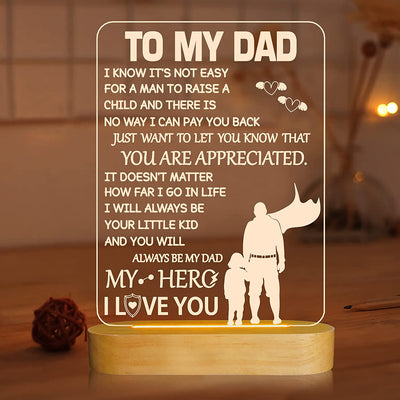 1pc Dad Birthday Gift, Father's Day Husband Gifts, 3D Night Light LED Illusion Table Lamp For Husband Daddy Father's Day Birthday Present