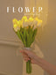 10pcs LED Tulip Lamp, Ambient Sense Table Lamp with Simulation Bouquet Night Light for Room Decoration