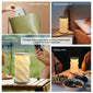 1pc Vintage Wooden Portable Stepless Dimming USB Rechargeable Camping Tent Night Light Folding Outdoor Table Lamp