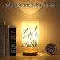 1pc Golden Wheat Ear Table Lamp, Nordic Style Creative Solid Wood Lamp Holder with Bedside Night Light Function