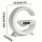 Smart Alarm Clock with Wireless Charging, Wireless Speaker & Ambient Table Lamp - White Noise Sleep Aid with USB Port