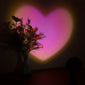 1pc Heart-Shaped Sunset Table Lamp Projector - Ambient Night Light, Photography Prop, Bedroom, Xmas Room Decor - Multi-Functional, Energy-Efficient, Adjustable Brightness, Romantic Mood Lighting