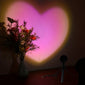 1pc Heart-Shaped Sunset Table Lamp Projector - Ambient Night Light, Photography Prop, Bedroom, Xmas Room Decor - Multi-Functional, Energy-Efficient, Adjustable Brightness, Romantic Mood Lighting