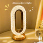 1 luxurious oval crystal table lamp, office USB charging lamp, living room bedside night light decorative table lamp suitable for bedroom, living room, party and dinner decoration creative lamp