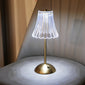 Tri-Tone LED Crystal Table Lamp - Modern Touch Control, Rechargeable Battery, Wrought Iron Base - Perfect for Bedroom, Living Room, and Hotel Decor