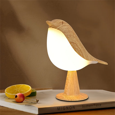 1pc Cute Bird LED Desk Lamp, Three-level Adjustable Bedside Lamp, Aromatherapy Lamp, Rechargeable Touch Control Table Lamp, Magpie Bird Night Light (maple Color)