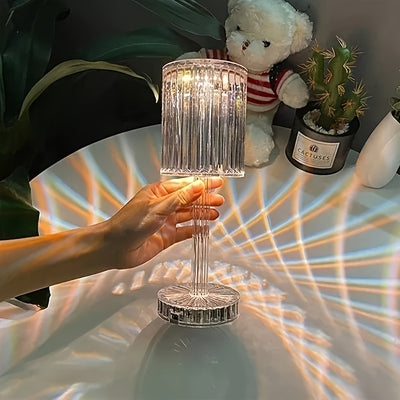 Elegant Crystal Touch Control Bedside Lamp - Adjustable LED Light with Rechargeable Battery, Dimmable, USB Charging, Indoor Decor, Modern Table Lamp|Decorative Table Lamp|Adjustable Light Lamp