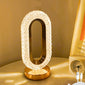 1 luxurious oval crystal table lamp, office USB charging lamp, living room bedside night light decorative table lamp suitable for bedroom, living room, party and dinner decoration creative lamp