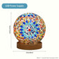 [Bohemian Chic Glass Lamp] USB-Powered Glass Table Lamp - Enchanting Bohemian Chic Decorative Night Light with Switch for Bedroom