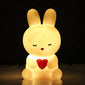 1pc Cute Rabbit Lamp, Girl LED Night Light, Bedroom Living Room Luminous Small Decoration Light, Creative Cartoon Rabbit Decoration Non-plug-in Small Table Lamp, Gift Light Rabbit Easter Gift