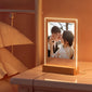 [Customised] 1pc Personalized Custom Photo LED Light Light Up Sign Acrylic Plaque Wooden Stand Night Light Table Lamp For Parents Boys Girls Birthday Anniversary Wedding Gift Customized Birthday Gift