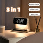 1pc Bedside Lamp Table Lamp With Charging Function Touch Dimmable Light Alarm Clock With Wireless Charger 10 W Night Light With 3 Levels Brightness For Bedroom Living Room Office