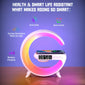 JELLOO 15w Wireless Speakers With Wireless Fast Charging, Rhythm RGB Light, Bar Smart Light, Sunrise Alarm Clock, Wake Up Light For Bedrooms, Dimmable Table Lamp, 10 Types Light Effects.