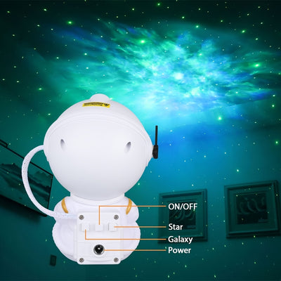 1pc Gypsophila Astronaut Spaceman Star Projector Night Light, Ceiling Table Lamp for Boy Room Bedroom, Birthday Holiday Gift
