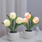[LED Tulip Night Light] 1pc LED Simulation Tulip Night Light - USB Table Lamp Ornaments with Vase for Home Living Room Desktop Decor - Best Mother's Day Gift