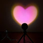 1pc Heart-Shaped Sunset Table Lamp Projector - Ambient Night Light, Photography Prop, Bedroom, Xmas Room Decor - Multi-Functional, Energy-Efficient, Adjustable Brightness, Romantic Mood Lighting