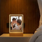 [Customised] 1pc Personalized Custom Photo LED Light Light Up Sign Acrylic Plaque Wooden Stand Night Light Table Lamp For Parents Boys Girls Birthday Anniversary Wedding Gift Customized Birthday Gift