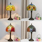 1pc Art Deco 8-Inch 7.87inch Metal Table Lamp, Antique Brushed Finish, Energy-Efficient Uplight with Switch Control, 110-130V US Plug, Decorative Glass Rose Flower Shade for Bedroom Reading, No Light Source Included