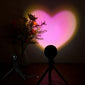 1pc Heart-Shaped Sunset Table Lamp Projector - Ambient Night Light, Photography Prop, Bedroom, Xmas Room Decor - Multi-Functional, Energy-Efficient, Adjustable Brightness, Romantic Mood Lighting