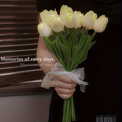 10pcs LED Tulip Lamp, Ambient Sense Table Lamp with Simulation Bouquet Night Light for Room Decoration