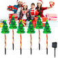 6 Pack LED Solar Powered String Lights USB Rechargeable Xmas Tree Candy Cane Light Decorative Pathway Light for Yard Patio Porch