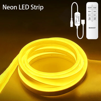 Neon LED Strip 8m 16m 24V 120leds/m LED Strip Dimmable 3000K 6500K Waterproof Flexible Silicone LED Strip For Outdoor Lights