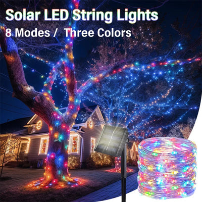 1pcs 32m 300LED Solar Outdoor Lights String Garden Fairy Lights Waterproof Christmas Garland Yard Decoration Holiday Lighting