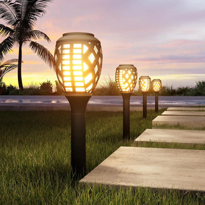 8-Piece Solar Lights, Outdoor Water-Resistant Flickering Flames Torch Light, Landscape Decoration Lighting