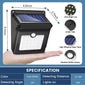 Solar Outdoor Lights - 4 Pack Motion Sensor Safety Lights with 3 Lighting Modes for Garden Fence, Patio Deck, Garage.