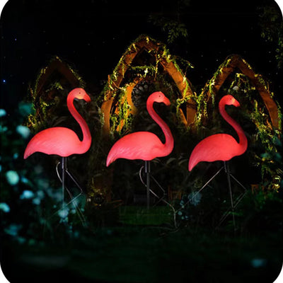 ABS Flamingo Decor Solar String Lights Environmentally Friendly And Waterproof Pink Flamingos Pack of 3