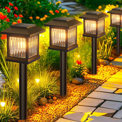 2/12-Pack Solar Outdoor Lights, Auto On/Off Solar Garden & Street Lights for Lawn, Patio, Driveway - Perfect Gifts
