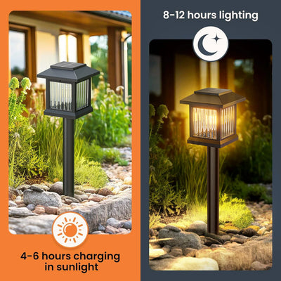 2/12-Pack Solar Outdoor Lights, Auto On/Off Solar Garden & Street Lights for Lawn, Patio, Driveway - Perfect Gifts