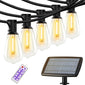 60/100FT Solar String Lights IP44 Waterproof, 15+1/30+2 LED Shatterproof Bulbs 4 Light Modes, Camping Backyard Garden Holiday
