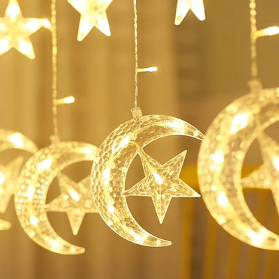 Solar lamp string LED -moon Ramadan curtain lamp string waterproof I solar fairy lamp wedding decoration