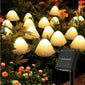 Mushroom Solar Lights Set of 15pcs 29.5ft Fairy String Light with Warm White LED 8 Adjustable Lighting Modes for Outdoor Decora