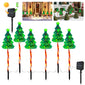 6 Pack LED Solar Powered String Lights USB Rechargeable Xmas Tree Candy Cane Light Decorative Pathway Light for Yard Patio Porch