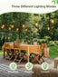 60/100FT Solar String Lights IP44 Waterproof, 15+1/30+2 LED Shatterproof Bulbs 4 Light Modes, Camping Backyard Garden Holiday