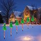 6 Pack LED Solar Powered String Lights USB Rechargeable Xmas Tree Candy Cane Light Decorative Pathway Light for Yard Patio Porch