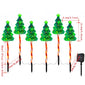 6 Pack LED Solar Powered String Lights USB Rechargeable Xmas Tree Candy Cane Light Decorative Pathway Light for Yard Patio Porch