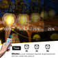 50FT G40 Solar Outdoor String Lights, Remote Control,  Waterproof Hanging Lights with 8 Lighting Modes, 25 LED Bulbs, for Outsid