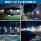 Solar Outdoor Lights - 4 Pack Motion Sensor Safety Lights with 3 Lighting Modes for Garden Fence, Patio Deck, Garage.