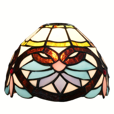 Vintage Stained Glass Lamp Shade, Church Window Colorful Light, Antique Painted Glass Shade, Victorian Bedside Table Lamp pendant lamp wall lamp repalcement lampsahde