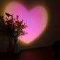 1pc Heart-Shaped Sunset Table Lamp Projector - Ambient Night Light, Photography Prop, Bedroom, Xmas Room Decor - Multi-Functional, Energy-Efficient, Adjustable Brightness, Romantic Mood Lighting