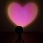 1pc Heart-Shaped Sunset Table Lamp Projector - Ambient Night Light, Photography Prop, Bedroom, Xmas Room Decor - Multi-Functional, Energy-Efficient, Adjustable Brightness, Romantic Mood Lighting
