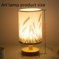 1pc Golden Wheat Ear Table Lamp, Nordic Style Creative Solid Wood Lamp Holder with Bedside Night Light Function